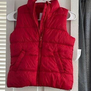 Red Old Navy zip vest Girls 6-7